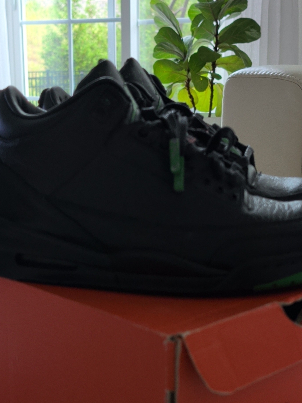 Custom Nike Jordan 3's Men’s Black and Green Low-Top Sneakers - Picture 10 of 14
